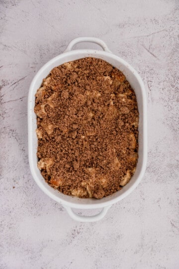 add-cinnamon-crumble-to-french-toast-mixture.
